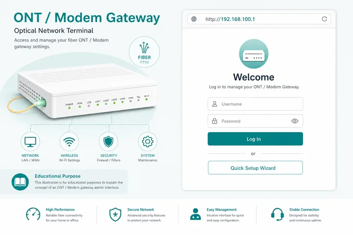 192.168.100.1 Huawei ONT modem admin gateway login