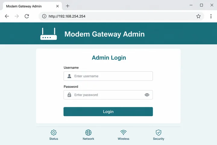 192.168.254.254 router modem admin login gateway