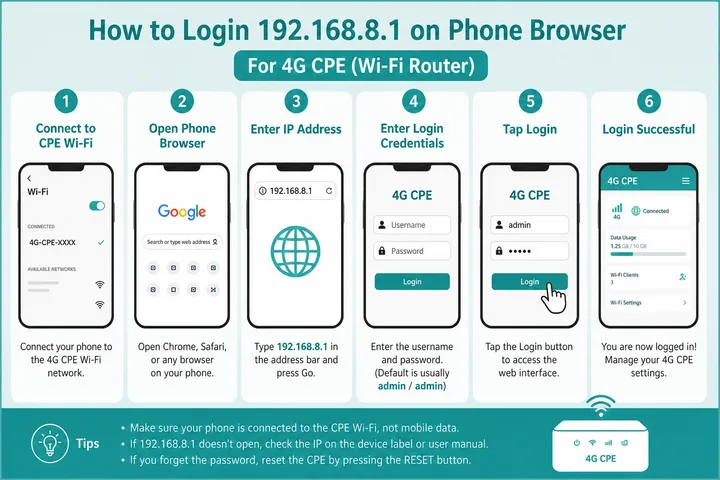 How to login to 192.168.8.1 Huawei pocket WiFi in browser