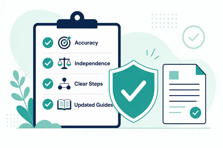Illustrative Editorial Standards Checklist Illustrative checklist representing editorial standards