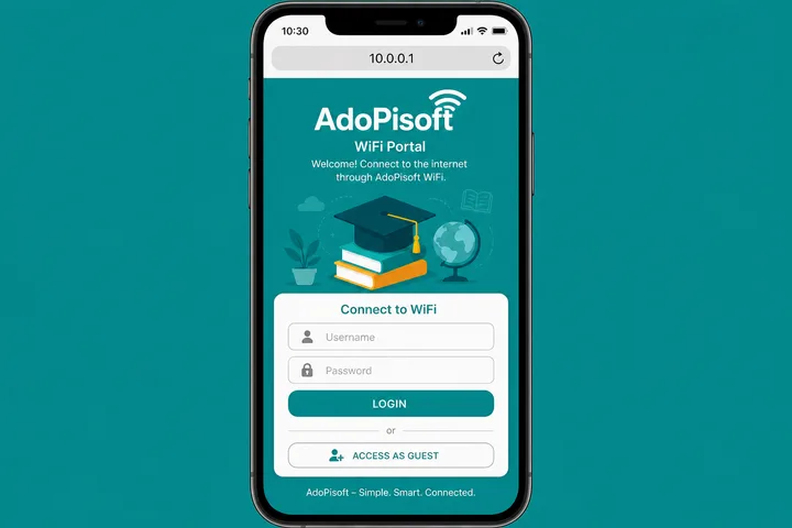 AdoPisoft Ado Piso WiFi portal at 10.0.0.1