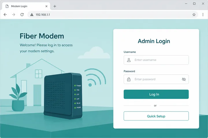 Globe At Home GFiber router browser admin login