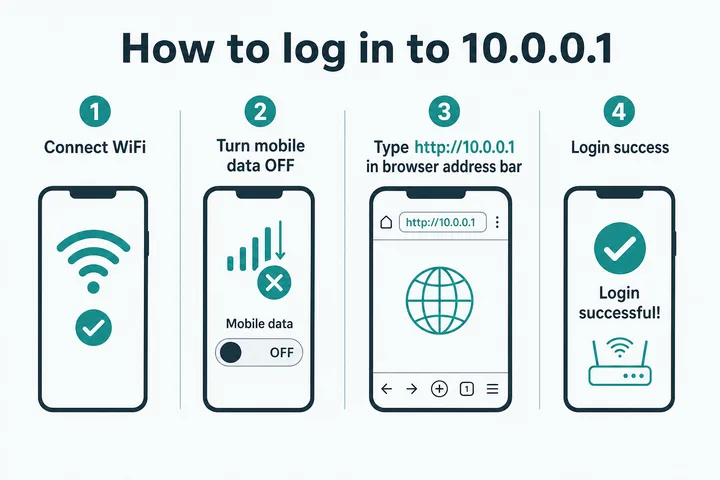 How to log in to 10.0.0.1 on phone step by step