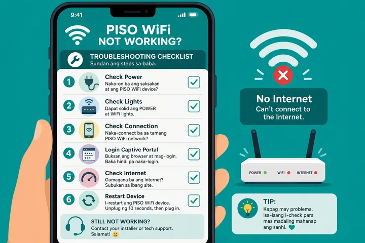 Piso WiFi 10.0.0.1 not working troubleshooting on phone