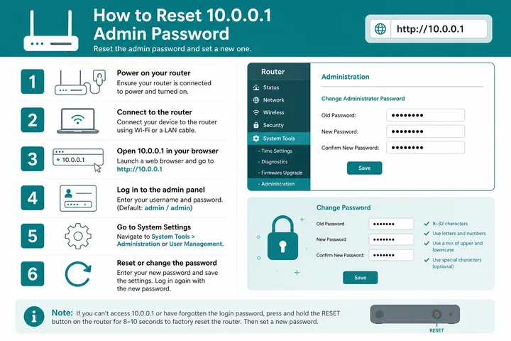 How to reset 10.0.0.1 admin password on router or Piso WiFi