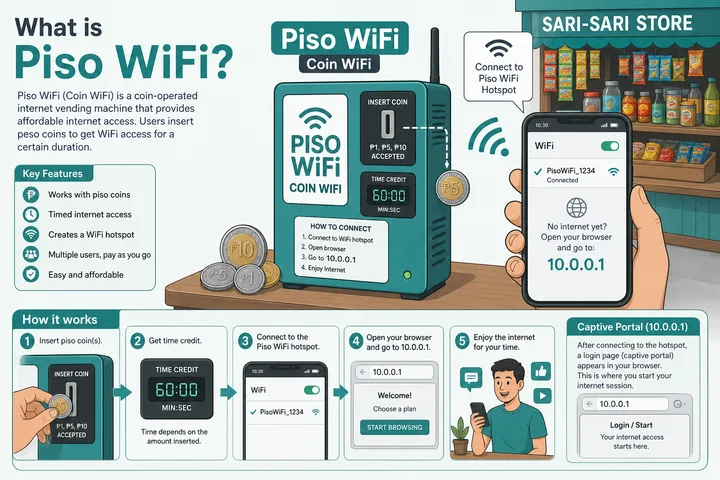 What is Piso WiFi coin operated hotspot in the Philippines
