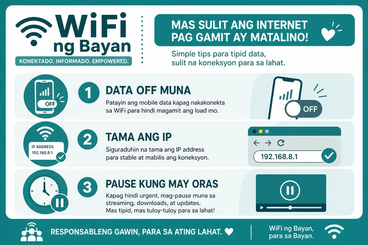 WB Taglish Tips WiFi ng Bayan Taglish FAQ pause and portal tips